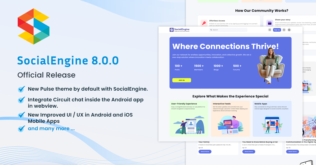SocialEngine Self-Hosted 8.0.0 Release