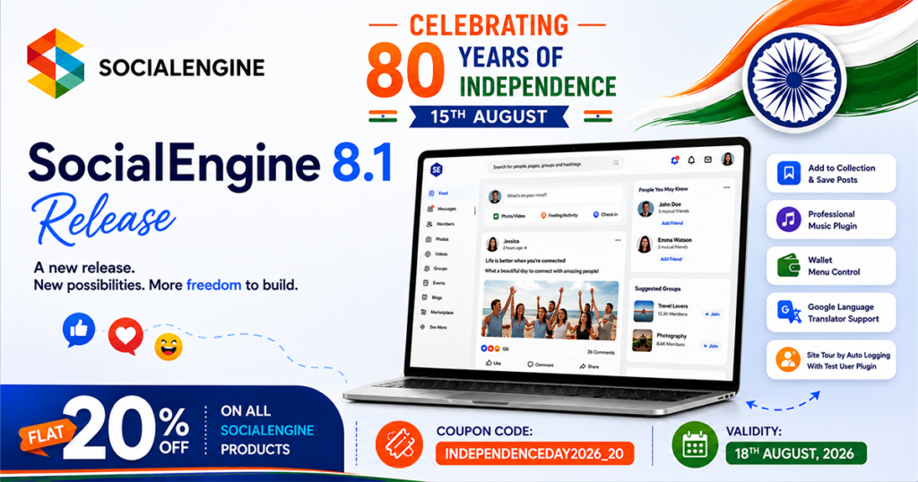 SocialEngine 8.1 Release – Enjoy 20% OFF on All Products