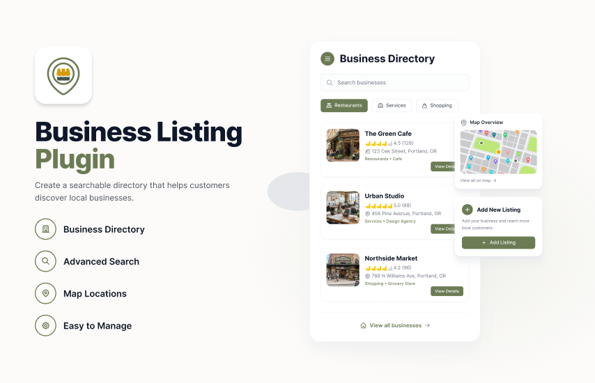 Business listing plugin