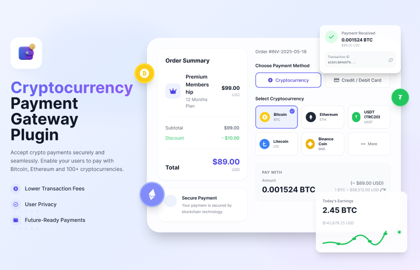 Cryptocurrency Payment Gateway Plugin
