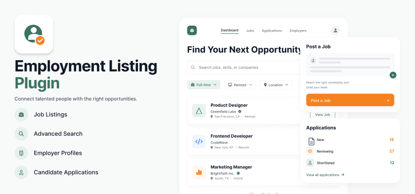 Employment Listing Plugin