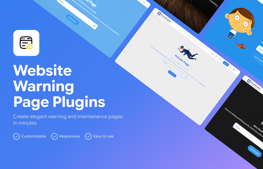 Website Warning Pages Plugin