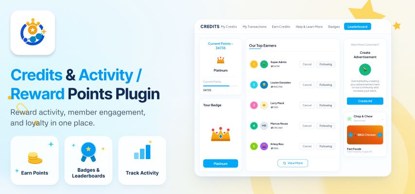 Credits & Activity / Reward Points Plugin