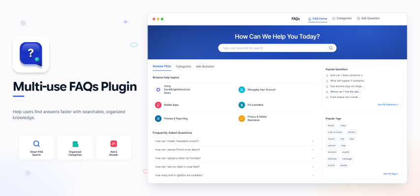 Multi-Use FAQs Plugin