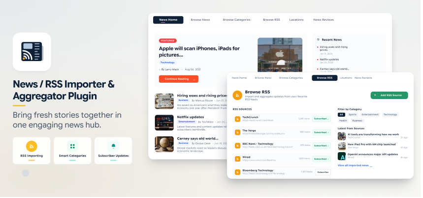 News / RSS Importer & Aggregator Plugin