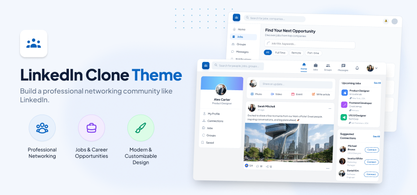 Professional Linkedin Clone Theme